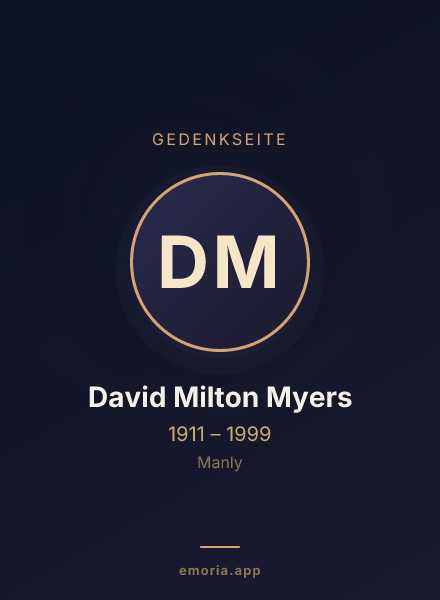 Gedenkportrait von David Milton Myers