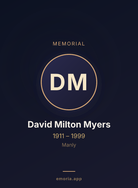 Memorial portrait of David Milton Myers