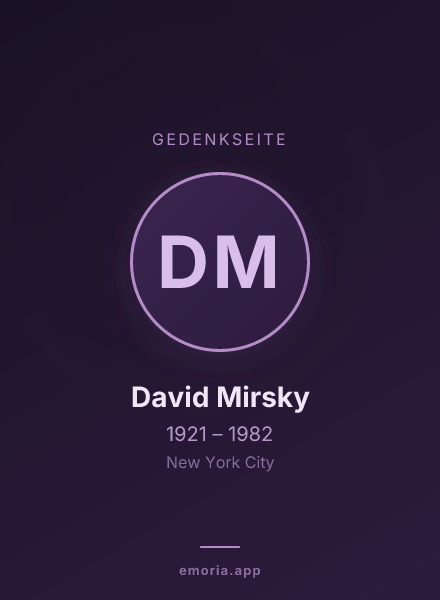 Gedenkportrait von David Mirsky