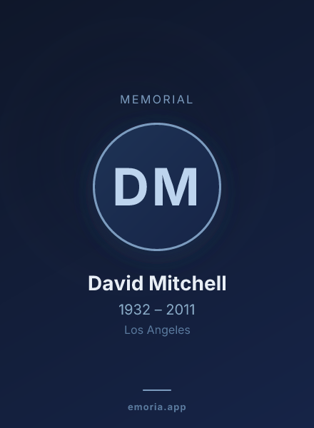 Memorial portrait of David Mitchell