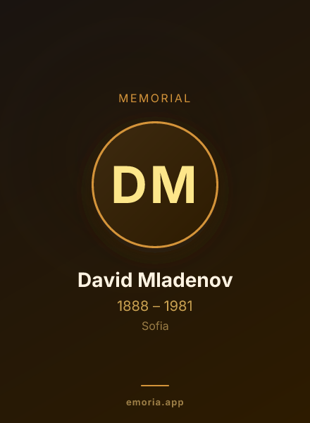 Memorial portrait of David Mladenov