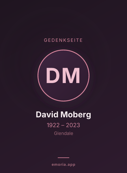 Gedenkportrait von David Moberg