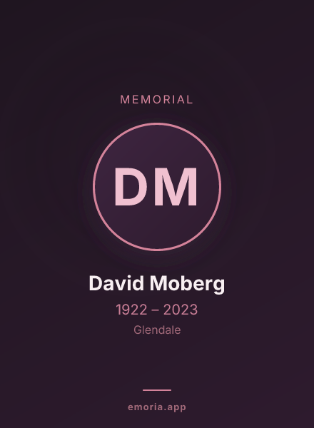 Memorial portrait of David Moberg