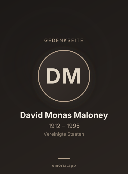 Gedenkportrait von David Monas Maloney