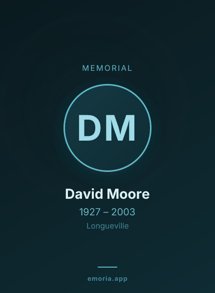 Memorial portrait of David Moore