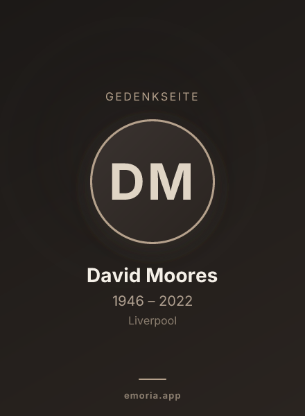 Gedenkportrait von David Moores