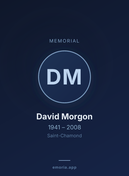Memorial portrait of David Morgon