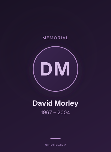 Memorial portrait of David Morley
