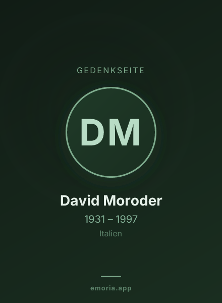 Gedenkportrait von David Moroder