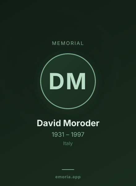 Memorial portrait of David Moroder