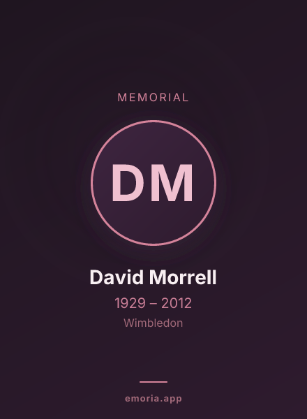 Memorial portrait of David Morrell