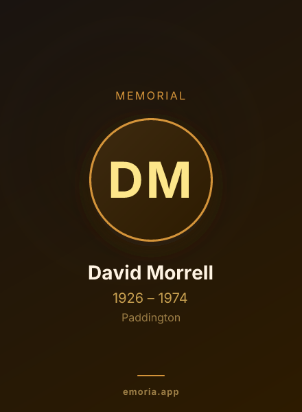 Memorial portrait of David Morrell