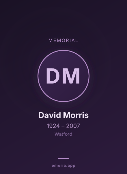 Memorial portrait of David Morris