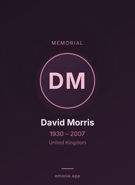 Memorial portrait of David Morris
