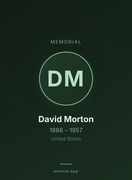 Memorial portrait of David Morton