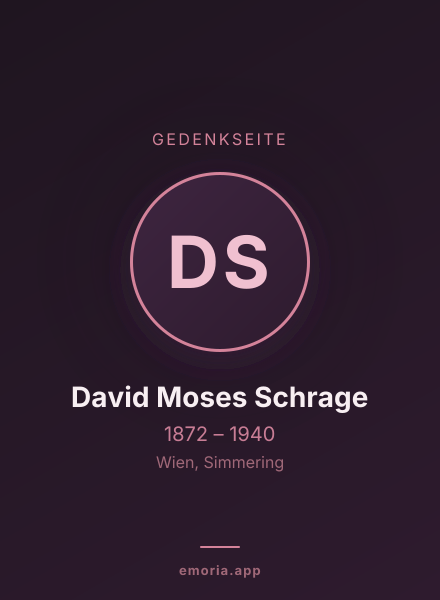 Gedenkportrait von David Moses Schrage