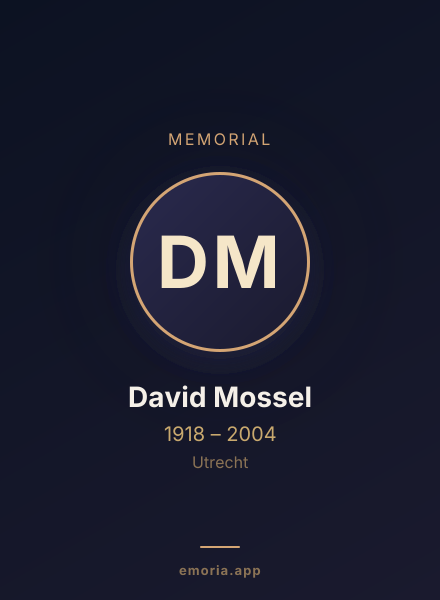 Memorial portrait of David Mossel