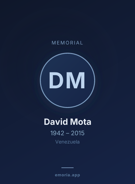 Memorial portrait of David Mota