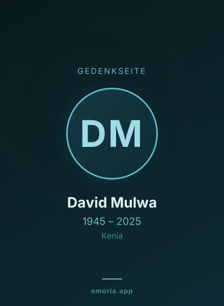 Gedenkportrait von David Mulwa