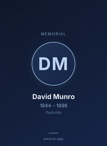 Memorial portrait of David Munro