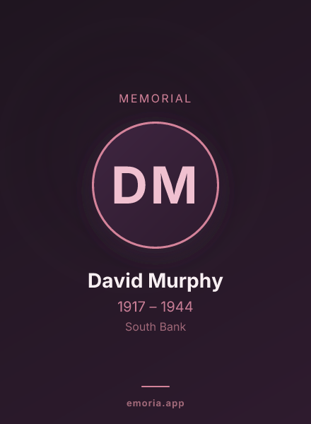 Memorial portrait of David Murphy