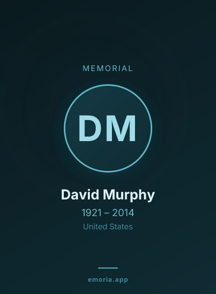 Memorial portrait of David Murphy