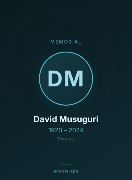 Memorial portrait of David Musuguri