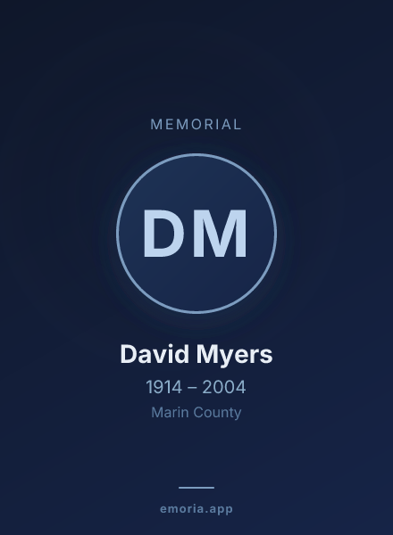 Memorial portrait of David Myers