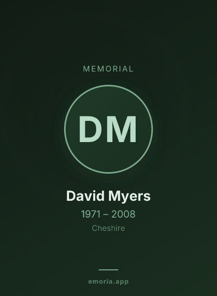 Memorial portrait of David Myers