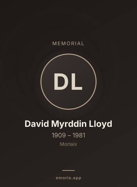 Memorial portrait of David Myrddin Lloyd