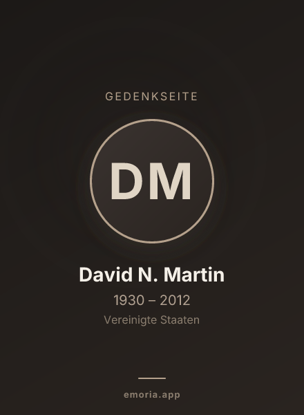 Gedenkportrait von David N. Martin