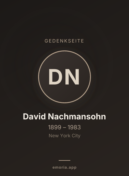 Gedenkportrait von David Nachmansohn
