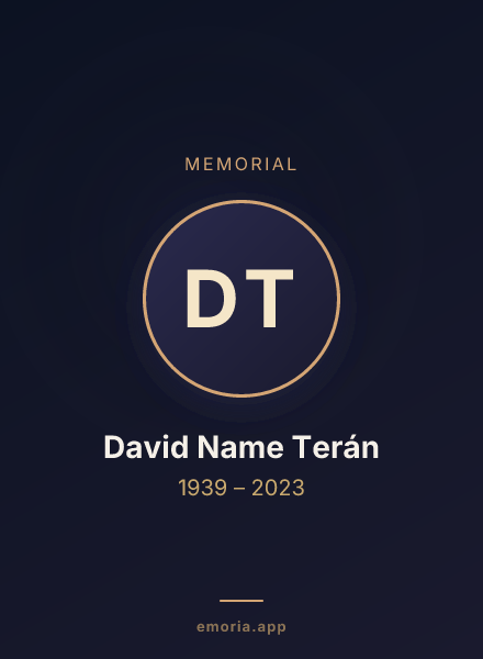 Memorial portrait of David Name Terán