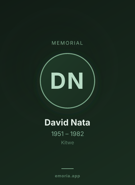 Memorial portrait of David Nata