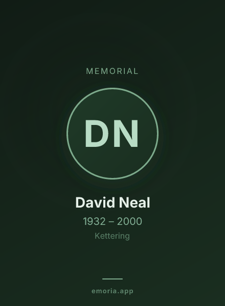 Memorial portrait of David Neal