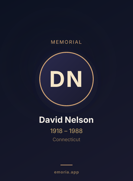 Memorial portrait of David Nelson