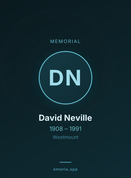 Memorial portrait of David Neville