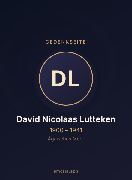 Gedenkportrait von David Nicolaas Lutteken