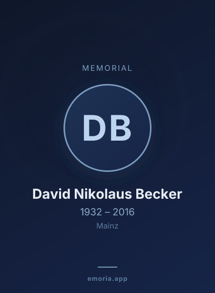 Memorial portrait of David Nikolaus Becker