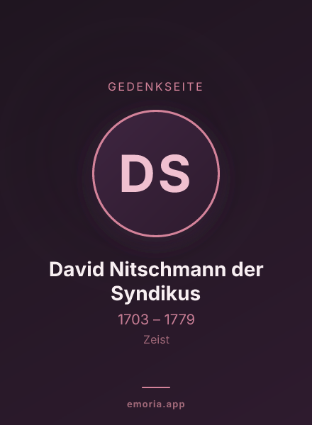 Gedenkportrait von David Nitschmann der Syndikus