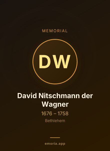 Memorial portrait of David Nitschmann der Wagner