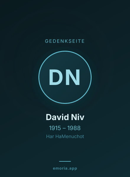 Gedenkportrait von David Niv