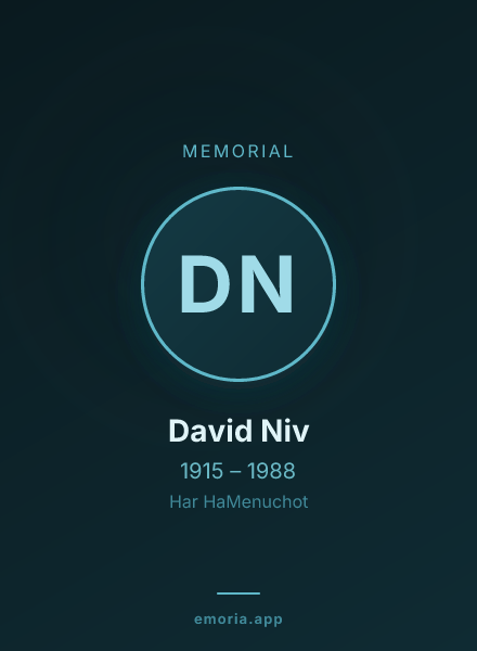 Memorial portrait of David Niv