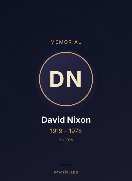 Memorial portrait of David Nixon