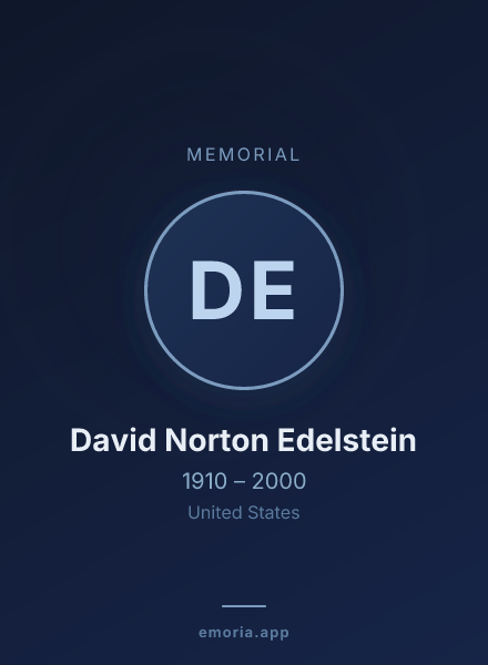 Memorial portrait of David Norton Edelstein