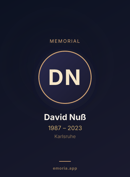 Memorial portrait of David Nuß