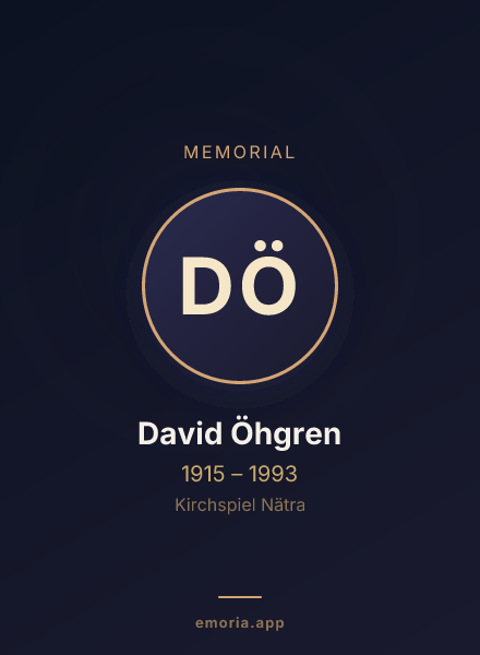 Memorial portrait of David Öhgren