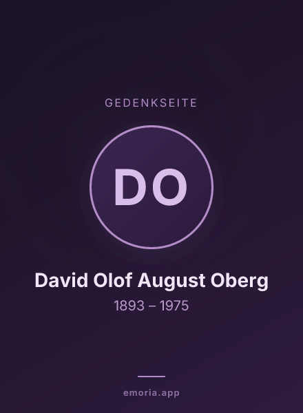 Gedenkportrait von David Olof August Oberg