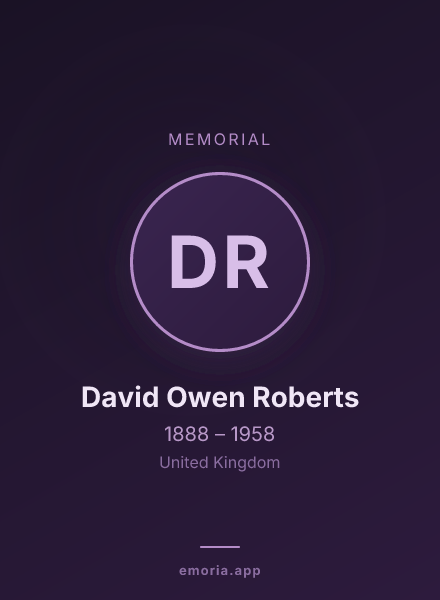 Memorial portrait of David Owen Roberts