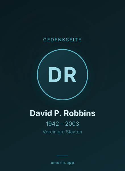 Gedenkportrait von David P. Robbins